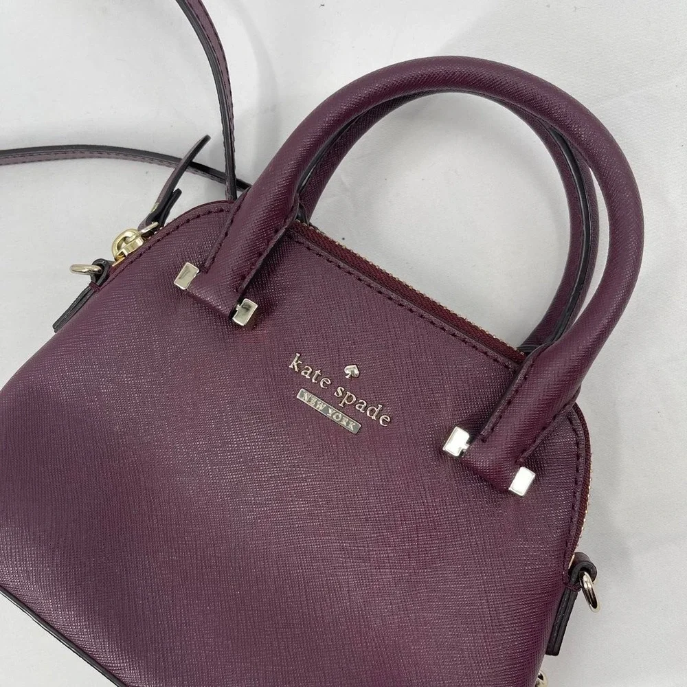 Kate Spade Leather Mini Purse Burgundy Cedar Street Crossbody Fall Quiet Luxury